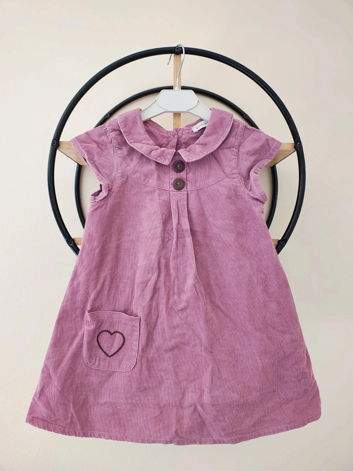 24 mois 2 ans robe automne hiver côtelée grain de blé